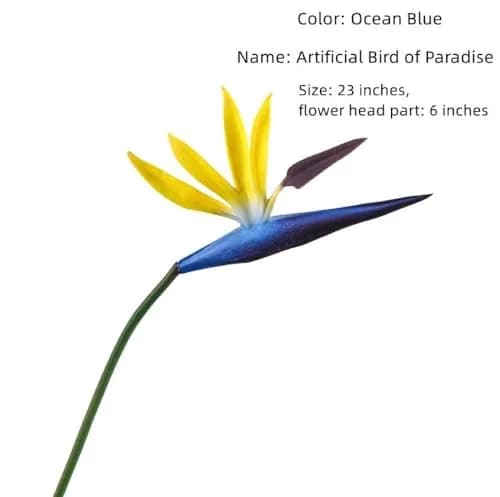 Corkwaw 8 Pack 55cm (21.5 Inch) Artificial Bird of Paradise Flowers | Realistic Ocean Blue Tropical Plant Decor thumbnail 4
