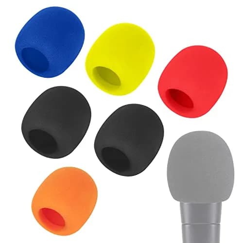 WIBOND 6 Pack Foam Mic Cover, Pop Filter Windscreen for Shure SM58, Multicolored | Reduces Wind Noise & Plosives thumbnail 1