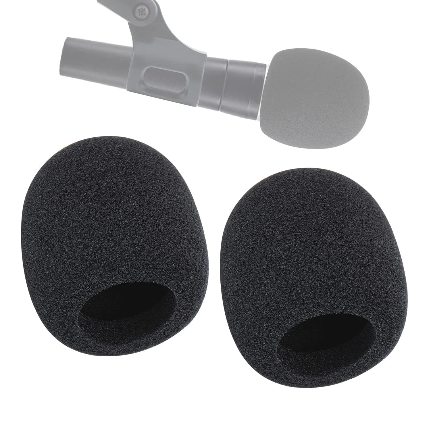 WIBOND Foam Mic Cover for Shure SM58, 2-Pack Black | Reduces Wind Noise & Plosives — 2PCS-Black