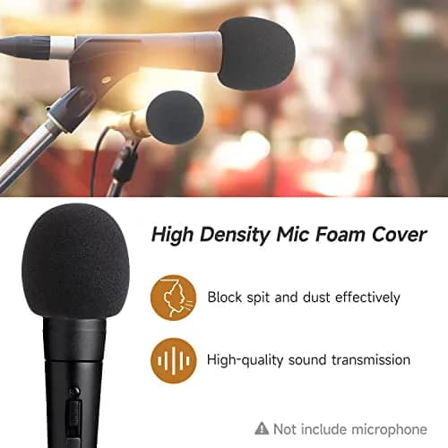 WIBOND Foam Mic Cover for Shure SM58, 2-Pack Black | Reduces Wind Noise & Plosives thumbnail 5