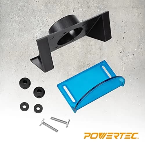 POWERTEC Router Table Bit Guard Kit with Dust Port | 2.5” ID x 6.5” Adapter, Black thumbnail 2