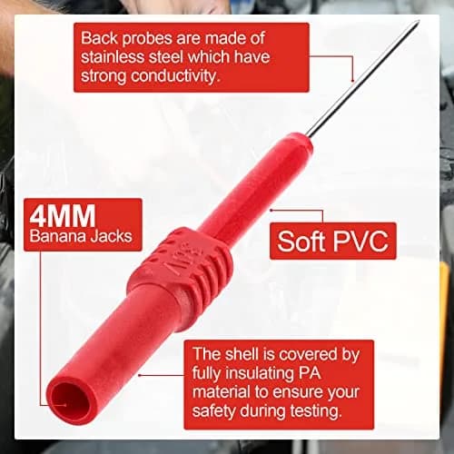 OIIKI 4 PCS Flexible Back Probe Pins | Bendable PVC Test Probes for Automotive & Electrical Testing thumbnail 3