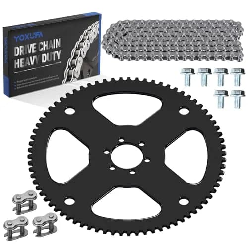YOXUFA 75 Tooth Sprocket with 35 Drive Chain 140 Links | Suitable for Mini Bikes & Go Karts thumbnail 1