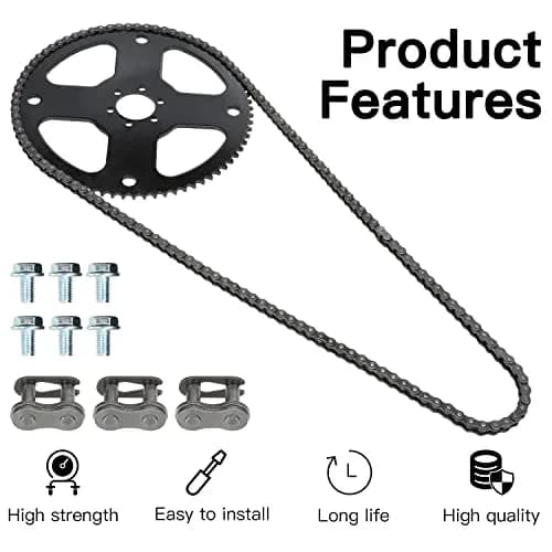 YOXUFA 75 Tooth Sprocket with 35 Drive Chain 140 Links | Suitable for Mini Bikes & Go Karts thumbnail 8