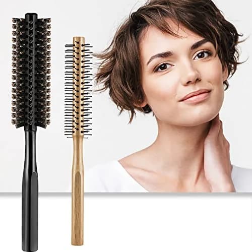 Geiserailie 2 Pieces Round Hair Comb Set 21 cm (8.26 inches) | Bristle & Wood Massage Brushes thumbnail 6