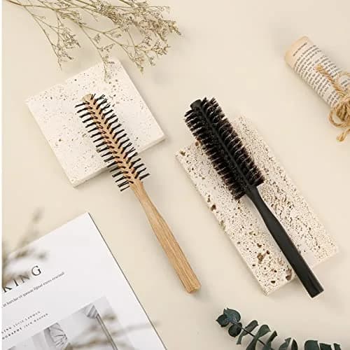 Geiserailie 2 Pieces Round Hair Comb Set 21 cm (8.26 inches) | Bristle & Wood Massage Brushes thumbnail 7