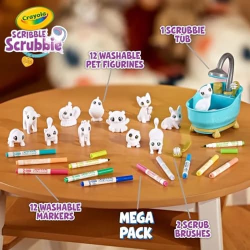 Crayola Scribble Scrubbie Pets Mega Set (25+ pcs) | Reusable Animal Toy for Kids 3+ thumbnail 3