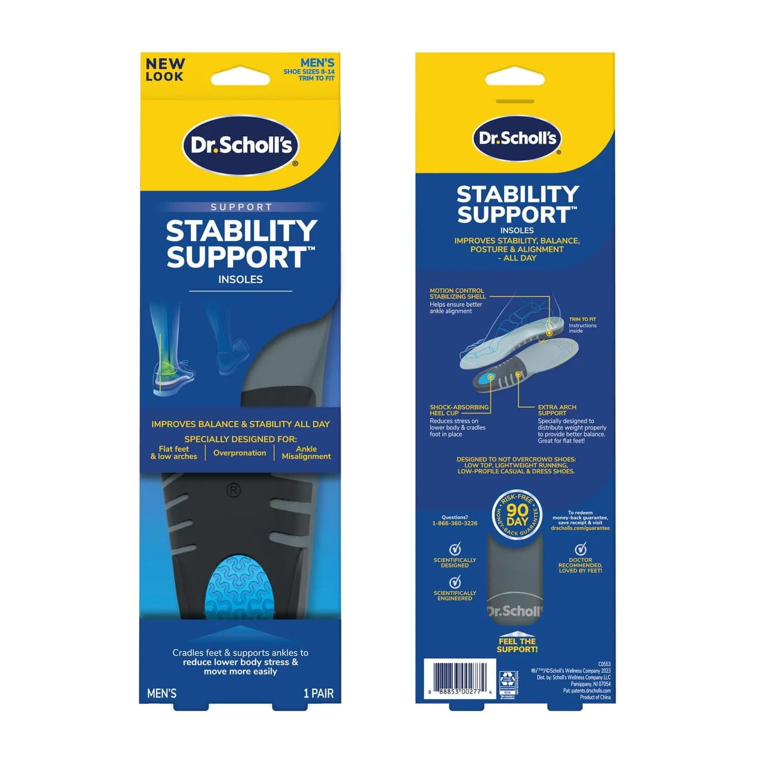 Dr. Scholl's Stability Support Insoles for Men, Size 8-14 (Gray) | FDA Approved Arch Support - view 8
