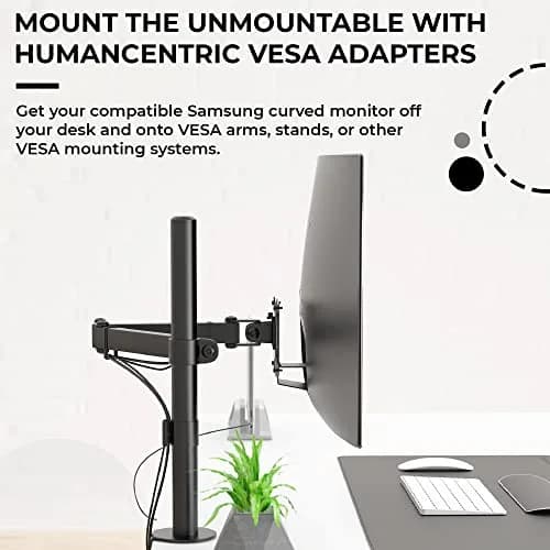 HumanCentric VESA Mount Adapter for Samsung Curved Monitors | Compatible with U32R590, U32R590C, U32R592, U32R591 thumbnail 2