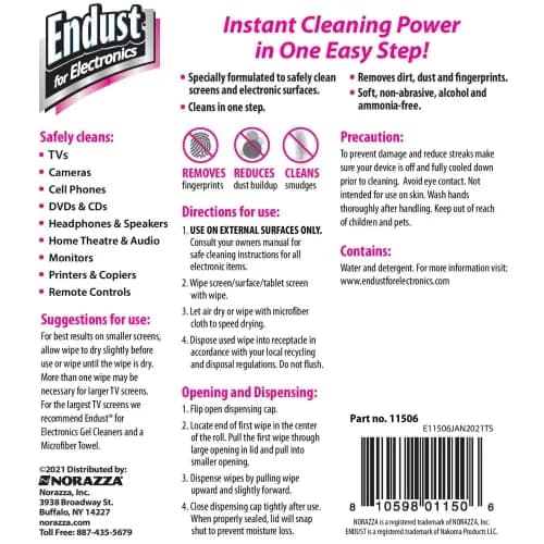 Norazza Surface Cleaning Wipes 140 Count | Alcohol & Ammonia Free Screen & Electronics Cleaner thumbnail 6