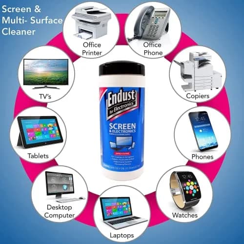 Norazza Endust For Electronics Screen & Surface Cleaning Wipes, 70 Wipes & Microfiber Towel | Alcohol & Ammonia Free thumbnail 2
