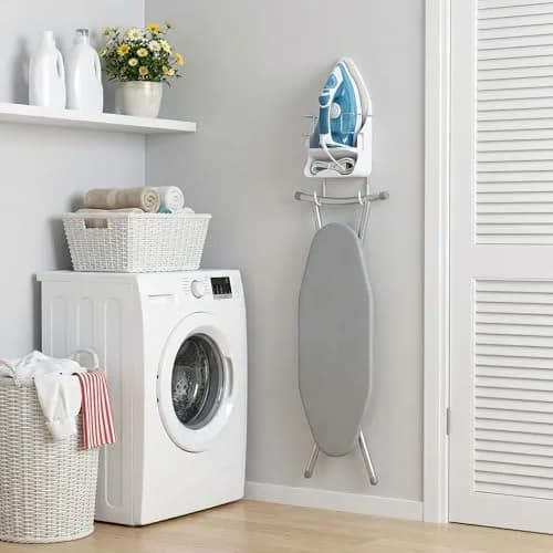 DOUBLE 2 C White Ironing Board Hanger Wall Mount with Hooks for Hot Unplugged Irons & Boards, 15.3cm (6") Wide thumbnail 6