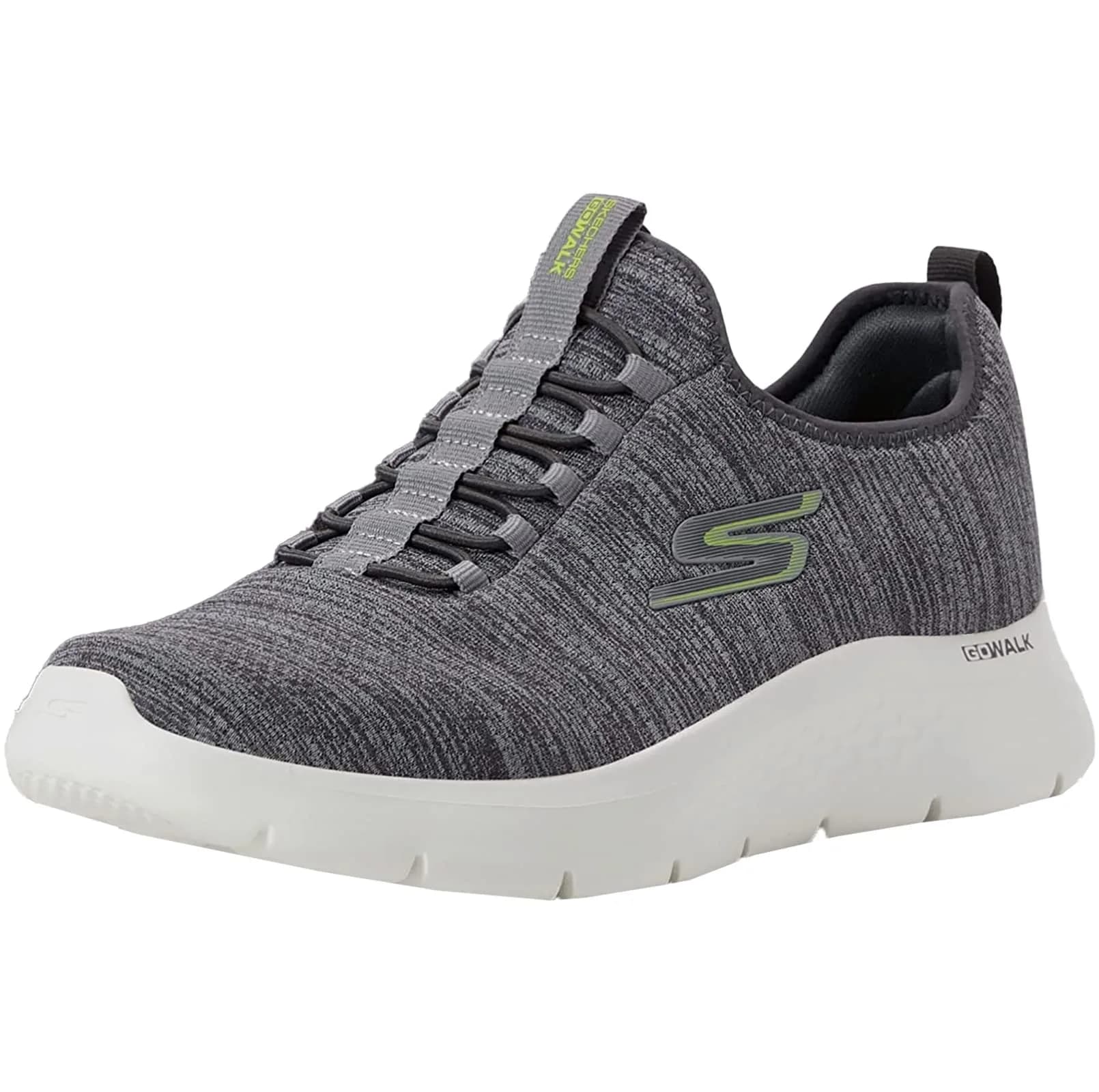 Skechers Go Walk Flex Ultra Men's Walking Shoes 250g (8.8 oz) | Lightweight Comfort for India — Gray/Lime