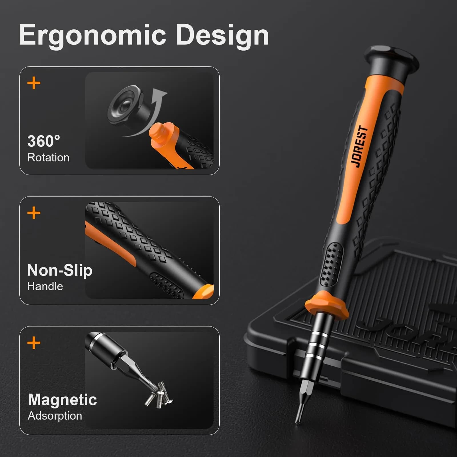 Jorest 40-Piece Precision Screwdriver Set with S2 Steel Bits & Accessories | For Electronics & Gadgets - view 2