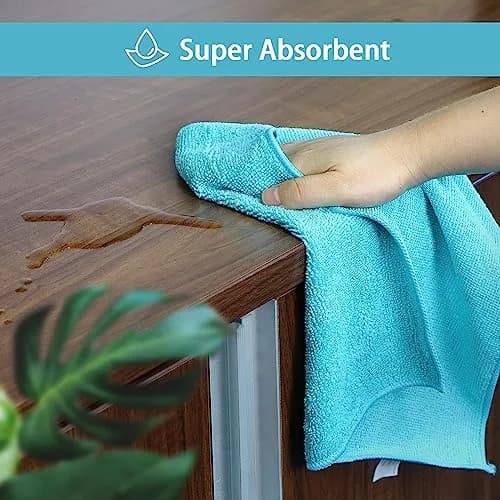 HOMEXCEL Microfiber Cleaning Cloths 24 Pack, 29.2cm x 29.2cm (11.5x11.5in) | Streak-Free Shine for Home & Car thumbnail 4