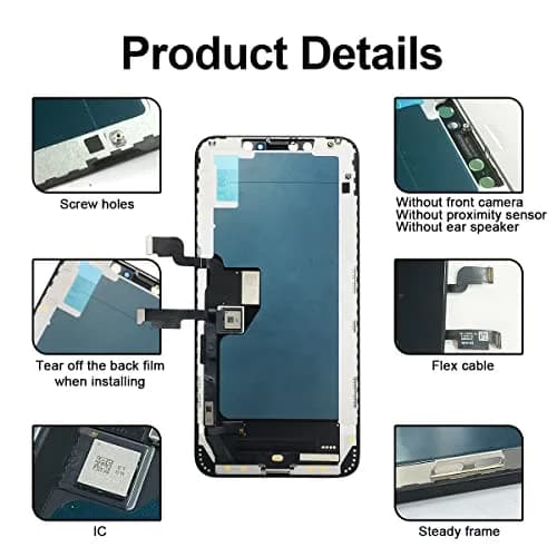 SIMDOG iPhone XS Max Screen Replacement Kit Black 6.5 inch (16.51 cm) | Full HD Display with Tools thumbnail 6