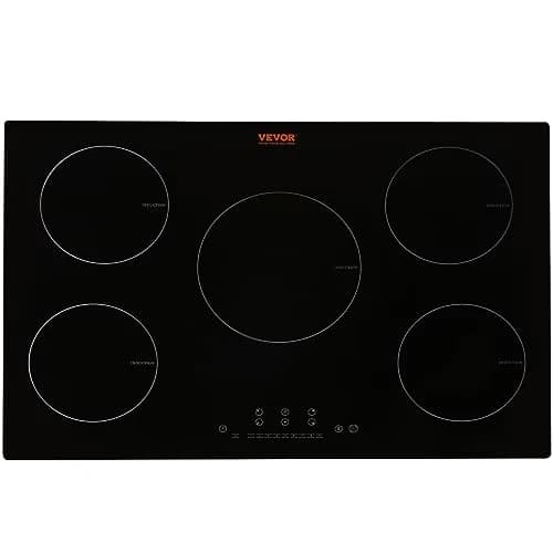 VEVOR 30 Inch 5 Burner Induction Cooktop 9000W 240V | Built-in Ceramic Glass with Sensor Touch Controls thumbnail 1