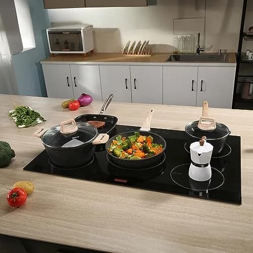 VEVOR 30 Inch 5 Burner Induction Cooktop 9000W 240V | Built-in Ceramic Glass with Sensor Touch Controls thumbnail 7