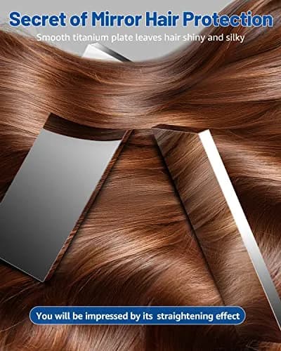 7MAGIC Nano Titanium 1.7" Flat Iron Hair Straightener for Thick Hair, Blue | Dual Voltage 110-220V thumbnail 8