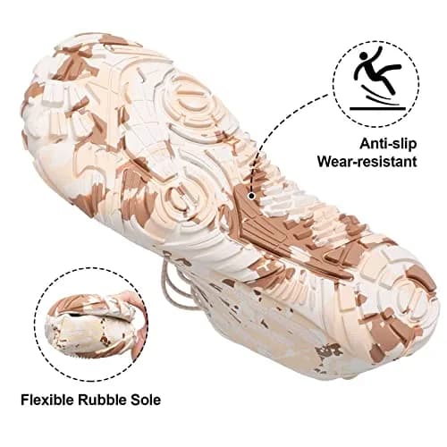 XIHALOOK Barefoot Sports Water Aqua Shoes for Men & Women Beige Brown, 25.4cm (10in) | Quick Dry Breathable Mesh thumbnail 6