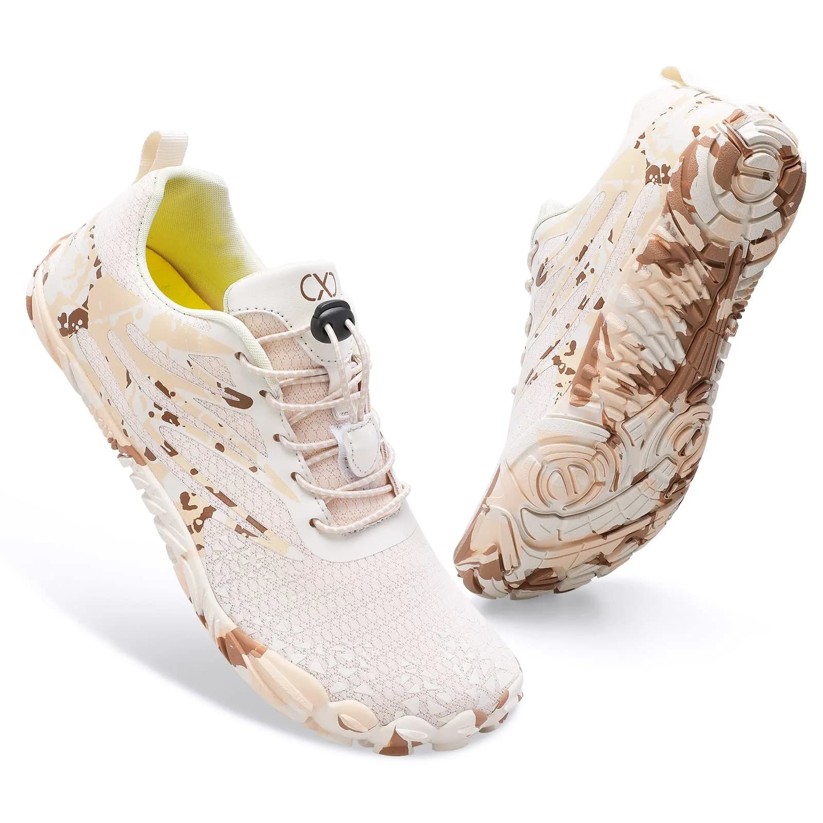 XIHALOOK Womens Barefoot Athletic Aqua Water Shoes with Wide Toe Box & Quick-Dry Mesh | US Women's 10 (Beige Brown) — F Beige Brown