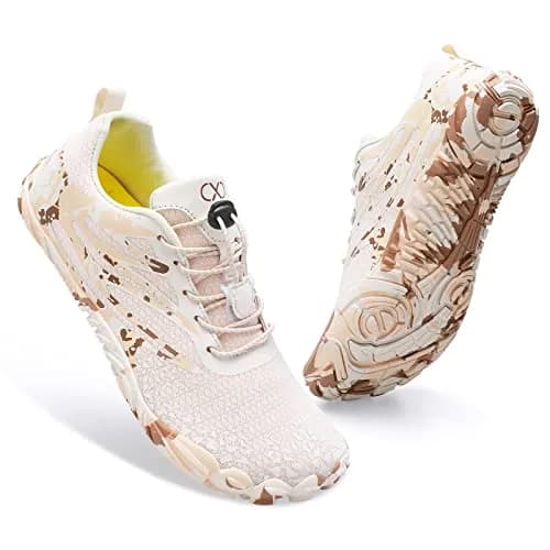 XIHALOOK Womens Quick Dry Barefoot Beach Water Shoes Beige Brown, US W 7.5/M 6 | Breathable Mesh & Anti-Slip Rubber Sole thumbnail 1