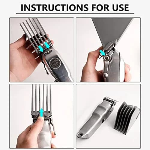 AFANSO Mega Hair Clipper Guards 8pcs Gray 32mm-76mm (1.25-3 Inch) | Precision Hair Cutting Guide Combs for Home Barbers thumbnail 4
