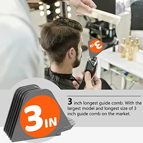 AFANSO Mega Hair Clipper Guards 8pcs Gray 32mm-76mm (1.25-3 Inch) | Precision Hair Cutting Guide Combs for Home Barbers thumbnail 3