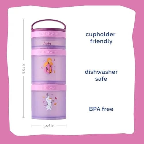 Whiskware Disney Princess Frozen Stackable Snack Containers 2.33 Cup | Cute & Durable for Kids thumbnail 2