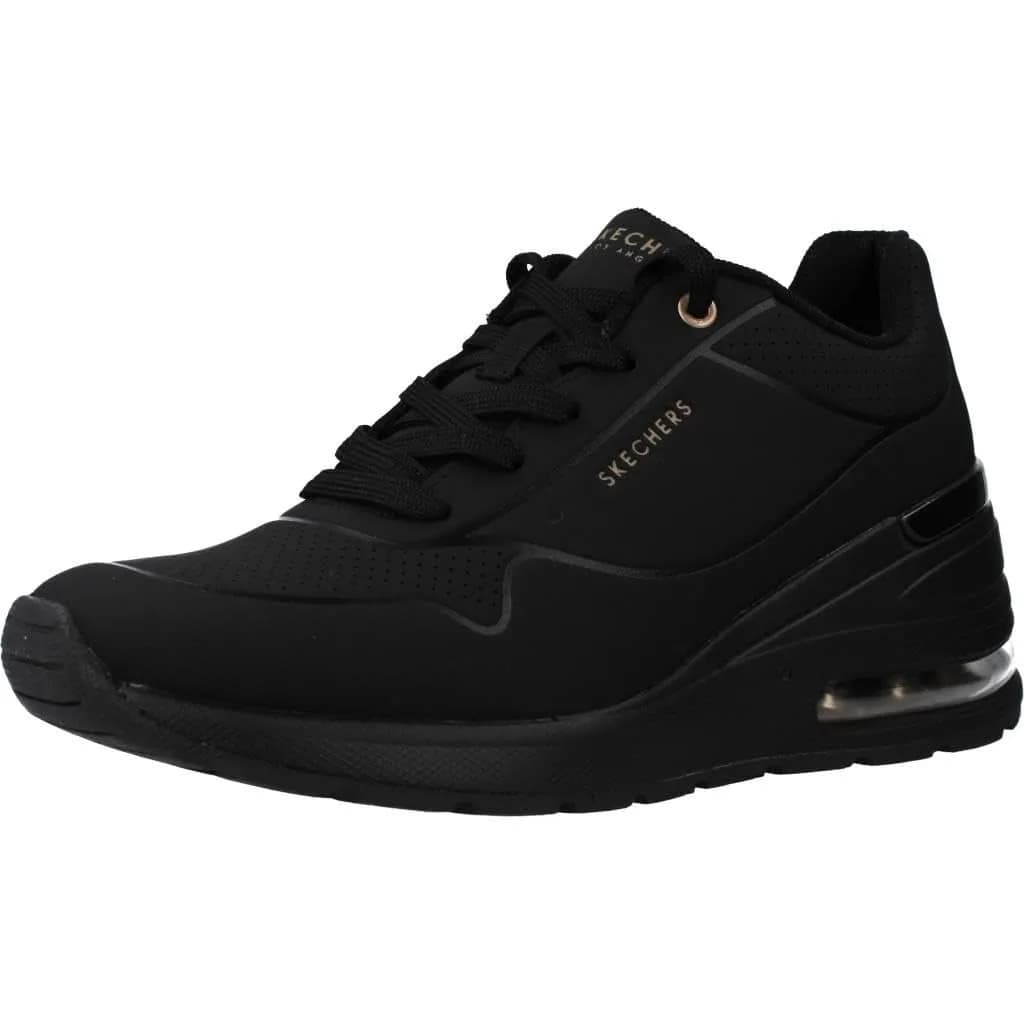 Skechers Million Air Elevated Air Women's Fashion Sneakers Black 2.5-inch Wedge Heel | Comfortable & Stylish — Black