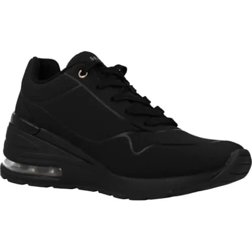 Skechers Million Air Elevated Air Women's Fashion Sneakers Black 2.5-inch Wedge Heel | Comfortable & Stylish thumbnail 5