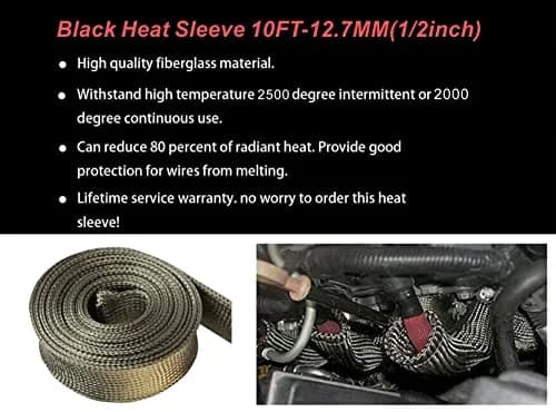 Ummickl Heat Shield Sleeve for Fuel Lines & Spark Plug Wires | 12.7mm (1/2" ID) x 10ft Roll, Titanium Basalt thumbnail 4