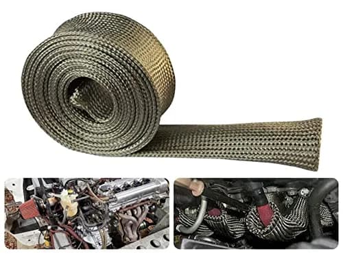 Ummickl Heat Shield Sleeve for Fuel Lines & Spark Plug Wires | 12.7mm (1/2" ID) x 10ft Roll, Titanium Basalt thumbnail 7