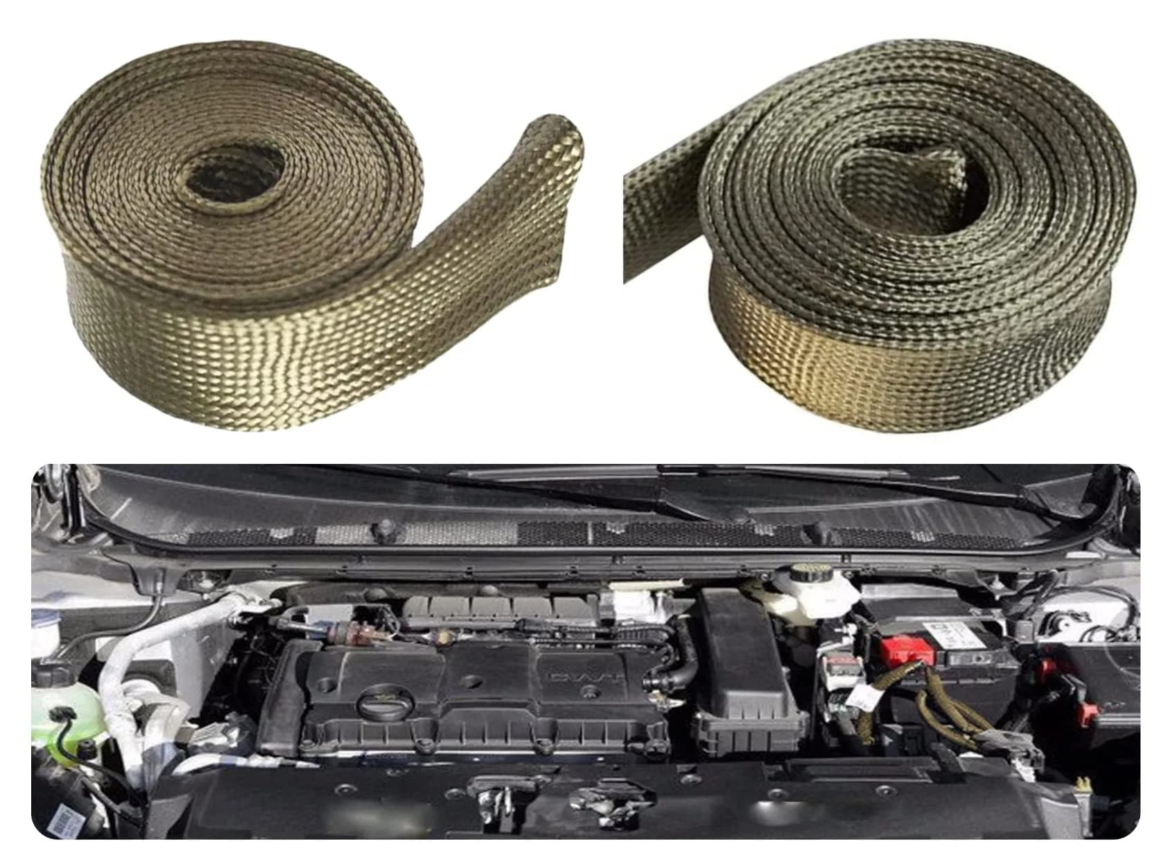 Ummickl Heat Shield Sleeve for Fuel Lines & Spark Plug Wires | 12.7mm (1/2" ID) x 10ft Roll, Titanium Basalt - view 2