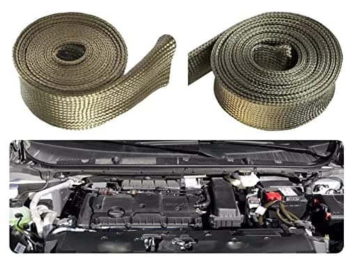 Ummickl Heat Shield Sleeve for Fuel Lines & Spark Plug Wires | 12.7mm (1/2" ID) x 10ft Roll, Titanium Basalt thumbnail 2
