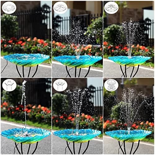 AISITIN 3.5W Solar Fountain Pump with 9.8ft Cord & 8 Nozzles | Attracts Birds, DIY Water Features thumbnail 3
