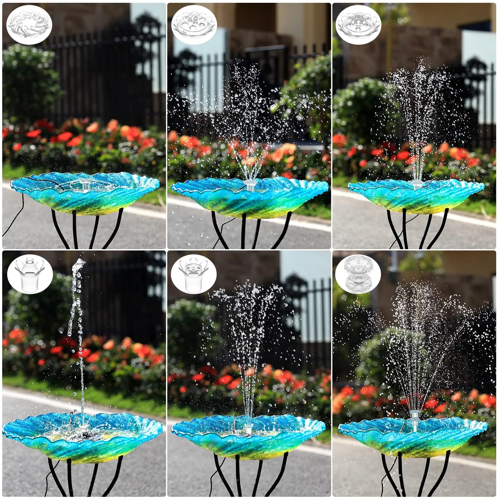 AISITIN 3.5W Solar Fountain Pump with 9.8ft Cord & 8 Nozzles | Attracts Birds, DIY Water Features - view 3
