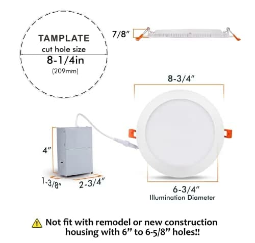CLOUDY BAY 8 inch Smart WiFi LED Recessed Lights 4 Pack | Color Changing, Alexa & Google Compatible, Wet Location thumbnail 5
