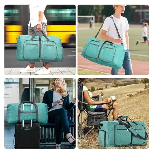 Vomgomfom Travel Duffle Bag 85L Foldable Waterproof Men Women Mint Green | Large Capacity & Compact Fold thumbnail 8