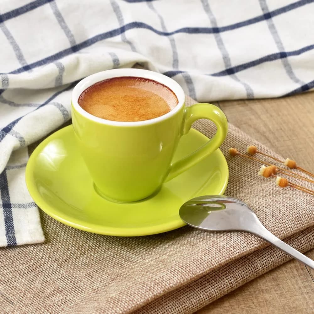 ionEgg 80ml Green Porcelain Espresso Cup with Saucer for Pro-Grade Ceramic Coffee Lovers - view 3