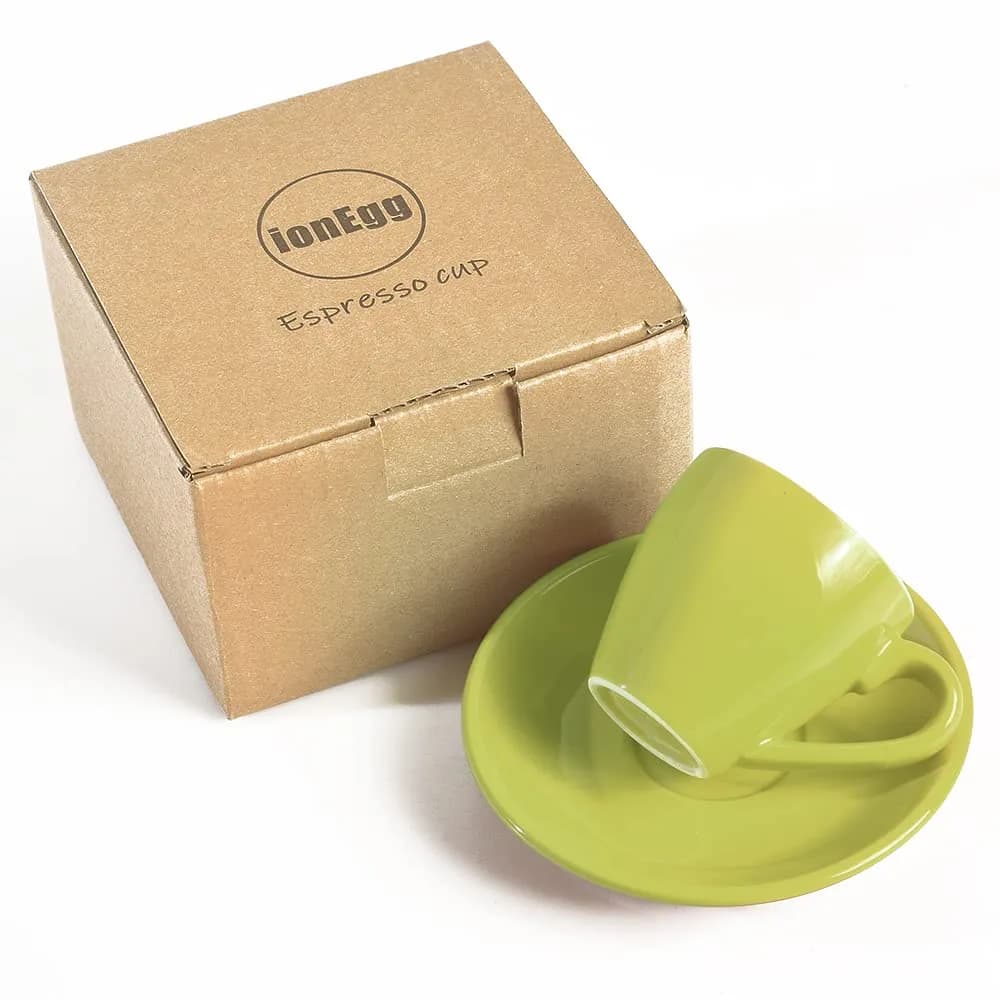 ionEgg 80ml Green Porcelain Espresso Cup with Saucer for Pro-Grade Ceramic Coffee Lovers - view 4