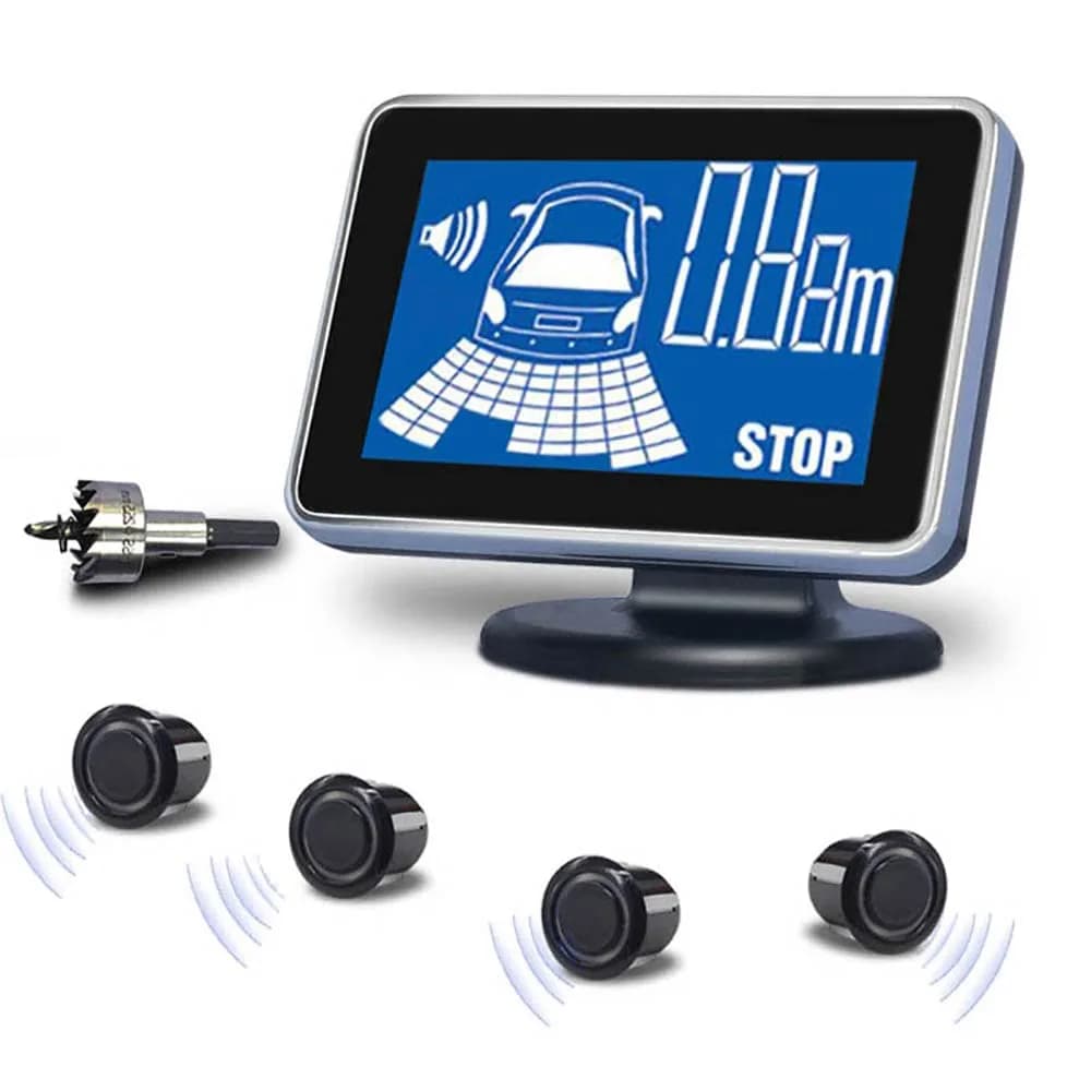 Elsnu Car Reverse Radar System with 4 Sensors | Voice Warning & LCD Display for Parking Assistance - main product image
