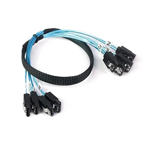 ADCAUDX SATA-III Cable 0.5M (1.6ft) 4-Pack | 6Gbps Data Transfer with Locking Latch thumbnail 1