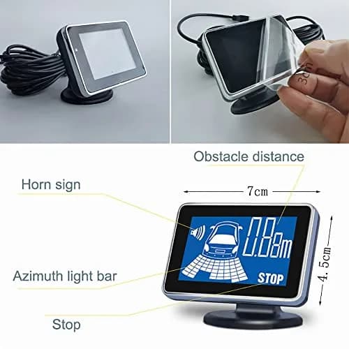 Elsnu Car Reverse Radar System with 4 Sensors | Beep Voice Warning LCD Monitor thumbnail 5