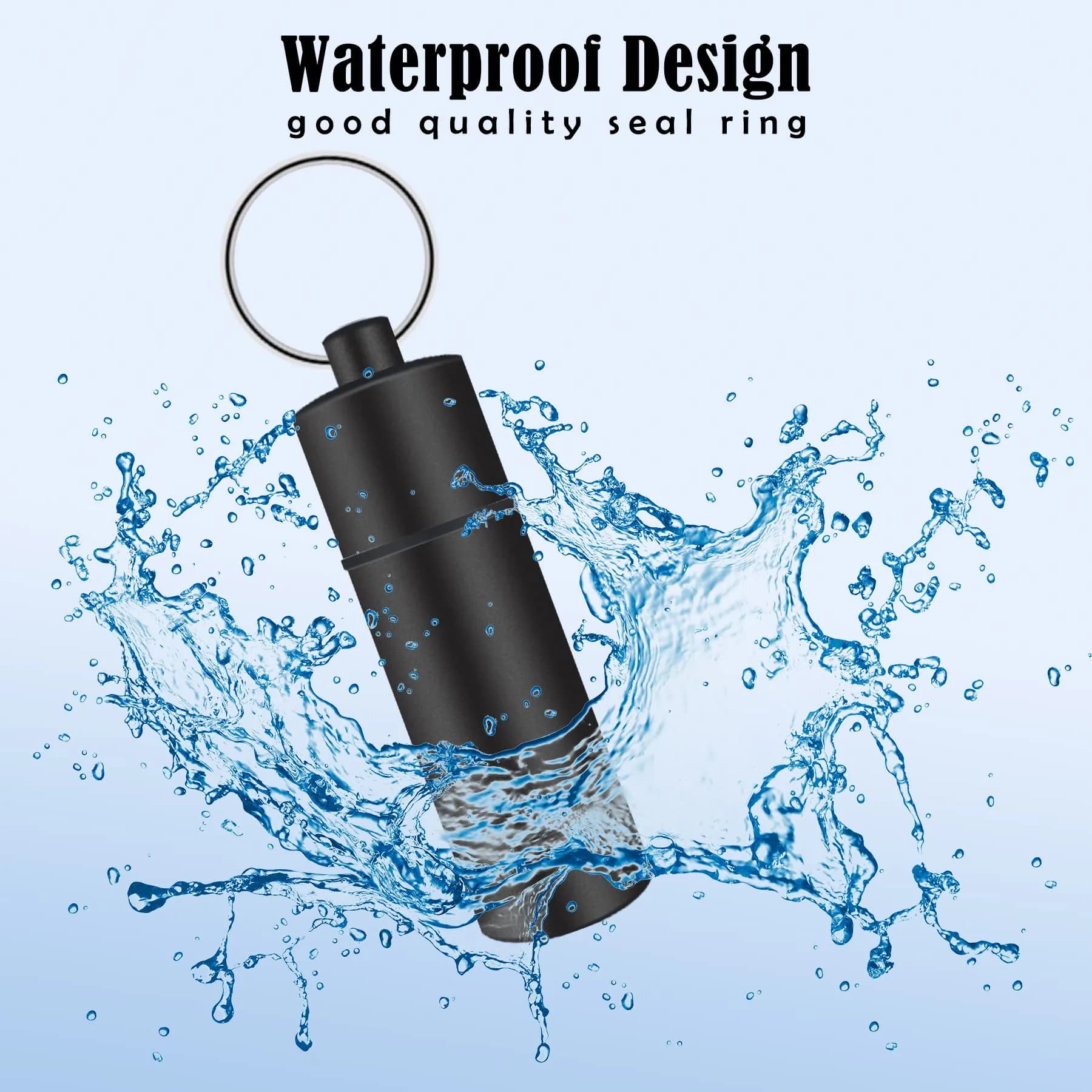LETAOWJ Small Pill Box Waterproof Keychain Pill Holder with Keyring | 1 Compartment - view 5