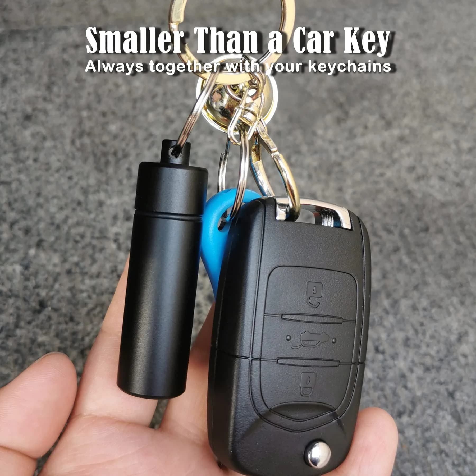 LETAOWJ Small Pill Box Waterproof Keychain Pill Holder with Keyring | 1 Compartment - view 7