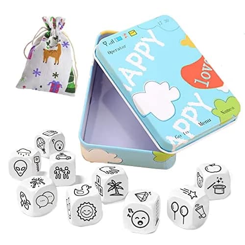 Mbarbs Happy Story 9 Cubes Bundle Dices Cube Set for Kids & Adults | Creative Storytelling Game with Iron Box Storage (120 chars) thumbnail 1