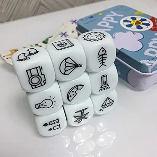Mbarbs Happy Story 9 Cubes Bundle Dices Cube Set for Kids & Adults | Creative Storytelling Game with Iron Box Storage (120 chars) thumbnail 3
