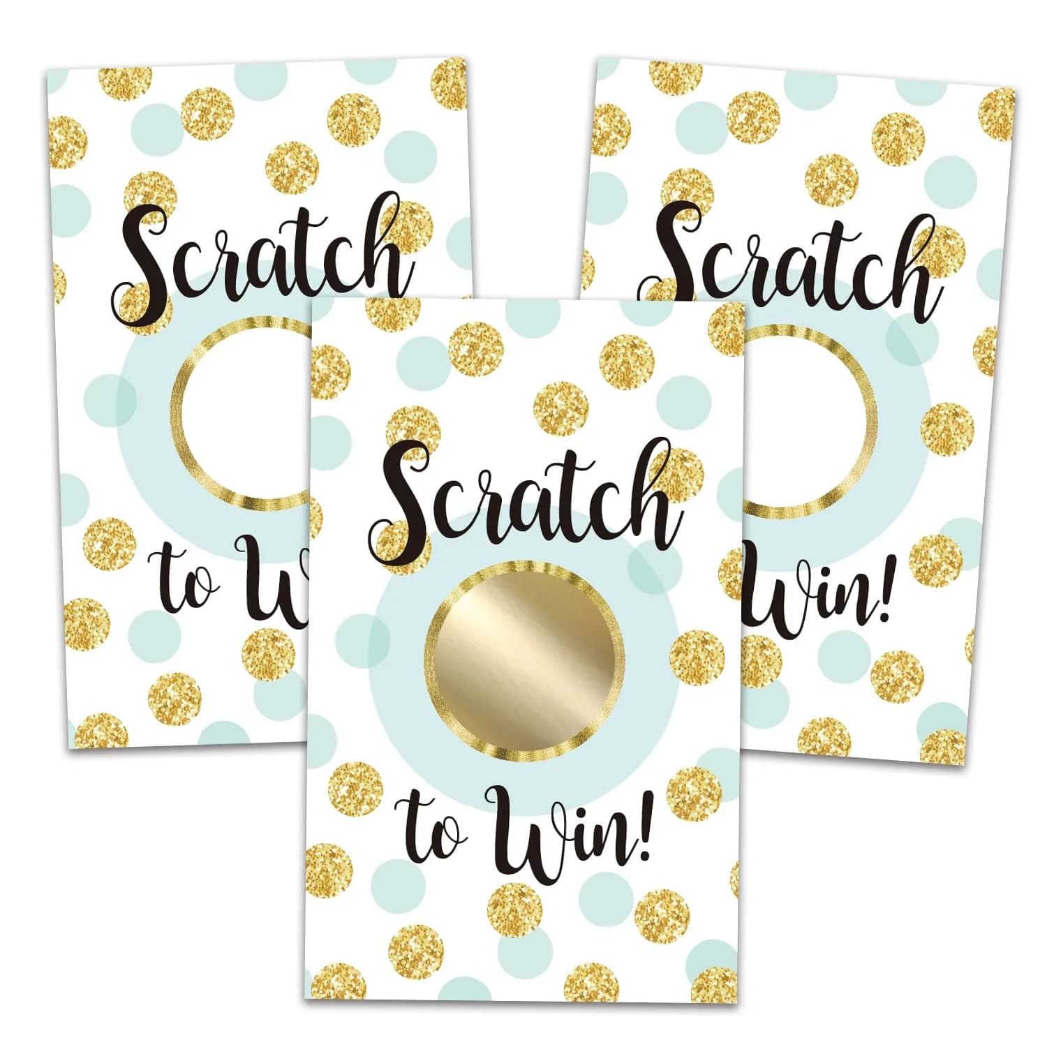 KRUCVOJO Gold Blank Gift Certificate Scratch Off Cards | 50 Cards & 50 Labels (2" x 3.5") - main product image