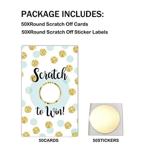 KRUCVOJO Gold Blank Gift Certificate Scratch Off Cards | 50 Cards & 50 Labels (2" x 3.5") thumbnail 4